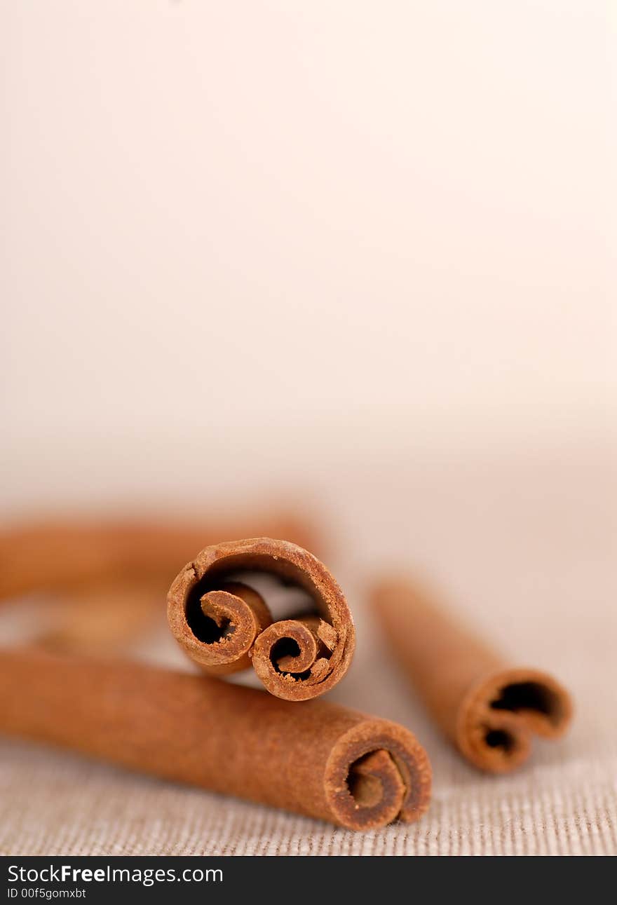 Cinnamon sticks with a very shallow depth of field. Cinnamon sticks with a very shallow depth of field