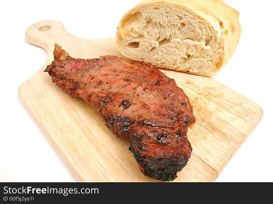 Steak on a cutting board