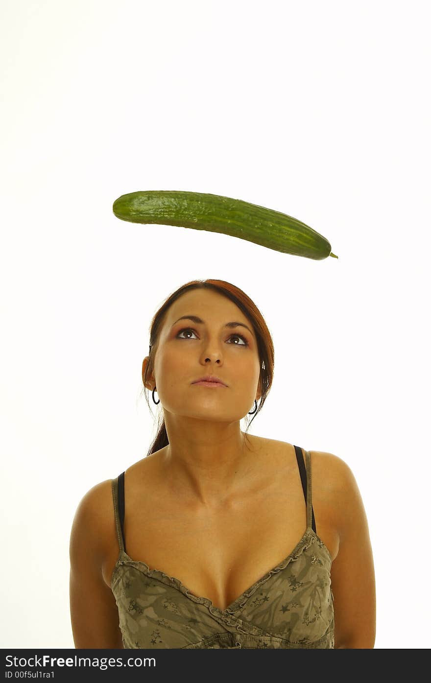 Healthy girl over a white background