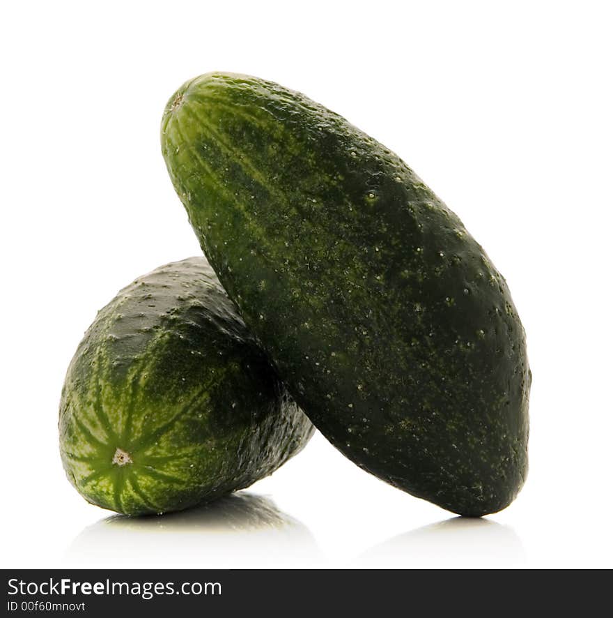 Gherkins isolated over white background