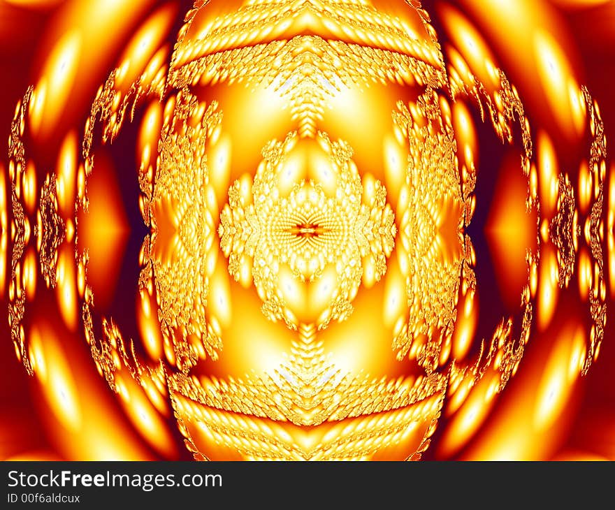 Gold Abstract Flower - Fractal