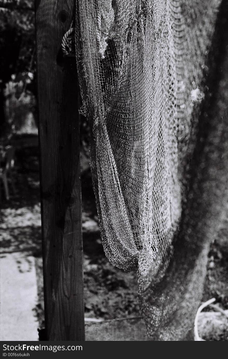 Image of a fishing net. Image of a fishing net