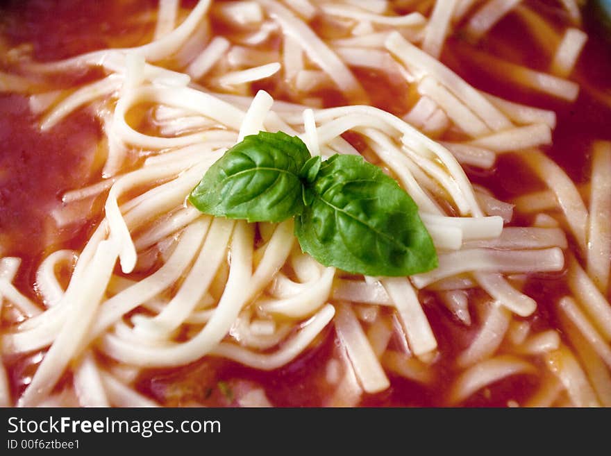 Closeup of Bowl of tomato Soup