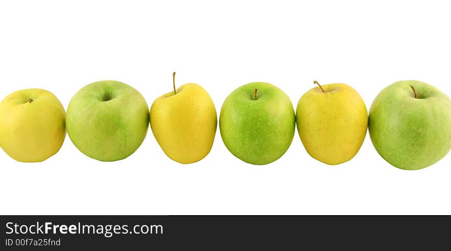 Green and yellow apples