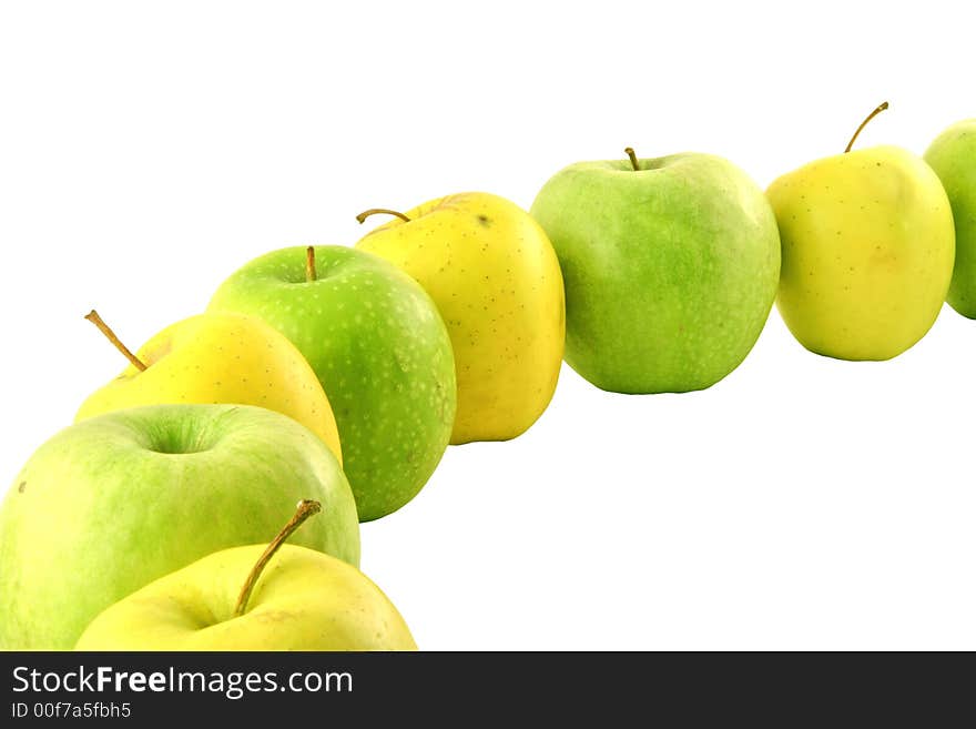 Green and yellow apples