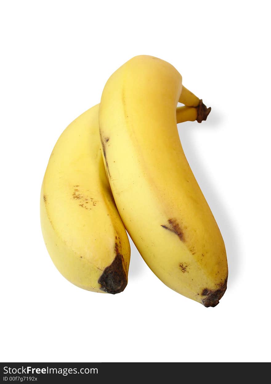 Bananas isolated on white (clipping path included)