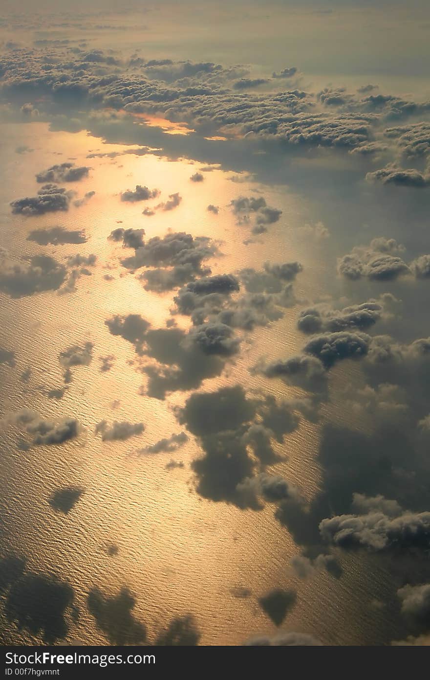 Picture taken from plane over Mediterranean sea. Picture taken from plane over Mediterranean sea.