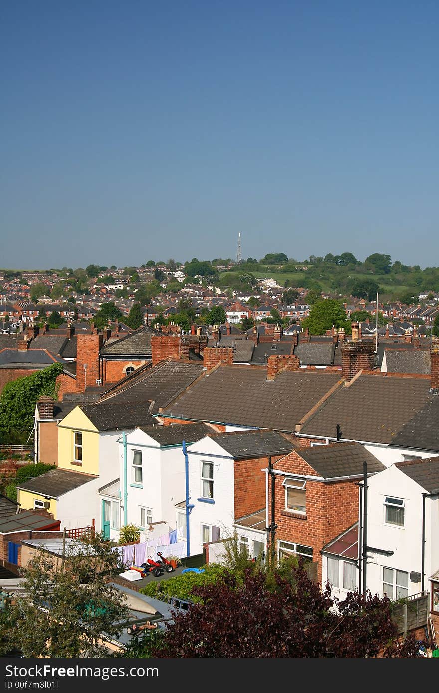 Rear cityscape view of victorian tenements. Rear cityscape view of victorian tenements