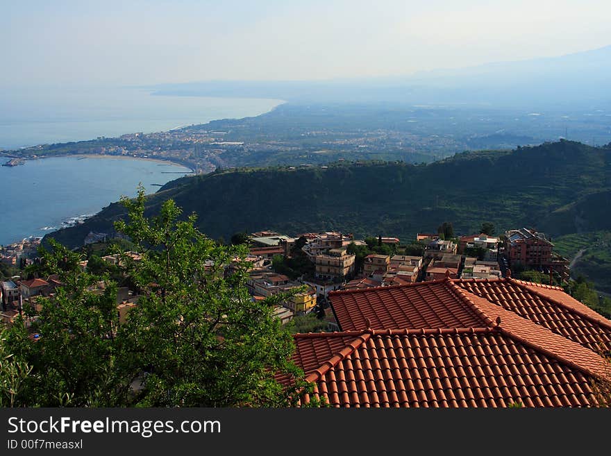 Taormina bay in sicily