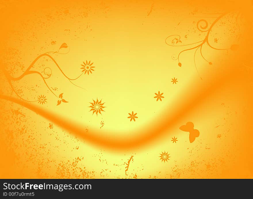 Abstract vector grunge floral design. Abstract vector grunge floral design