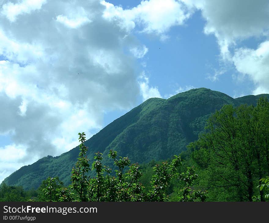 sky,cloud and mountains in the lauria's country, italian commune