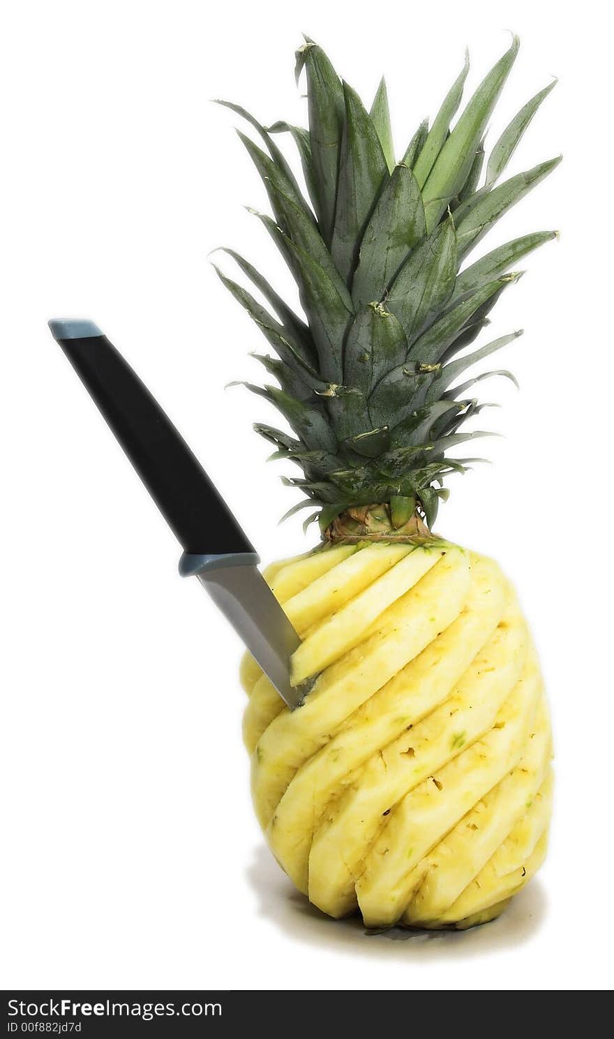 Pineapple with jab knife