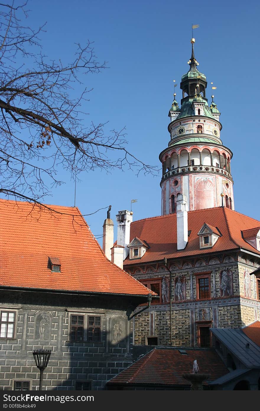 Cesky Krumlov castle tower