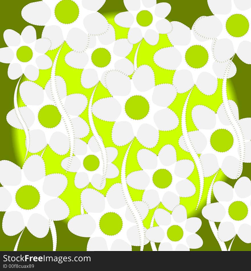 White and green daisy floral