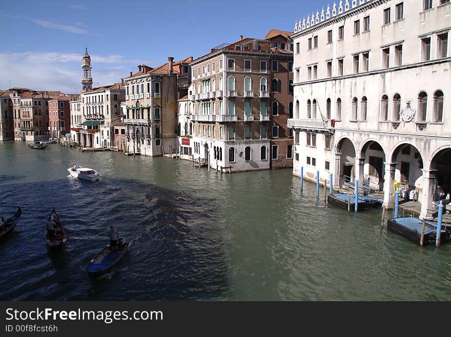 Bridgetop view of the grand canal venice