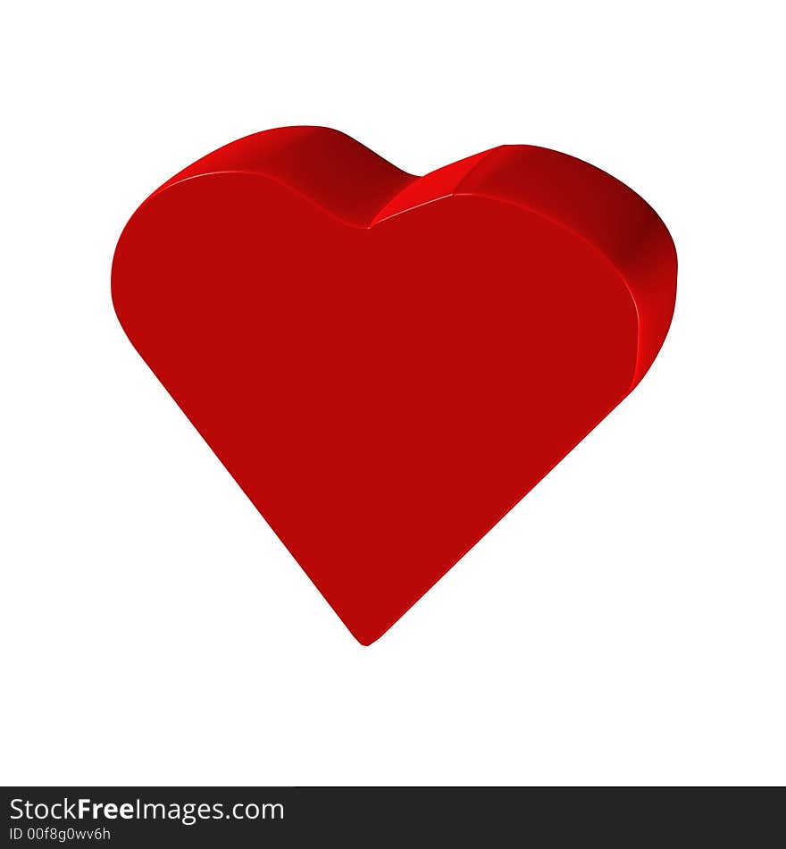 Red heart - computer generated image