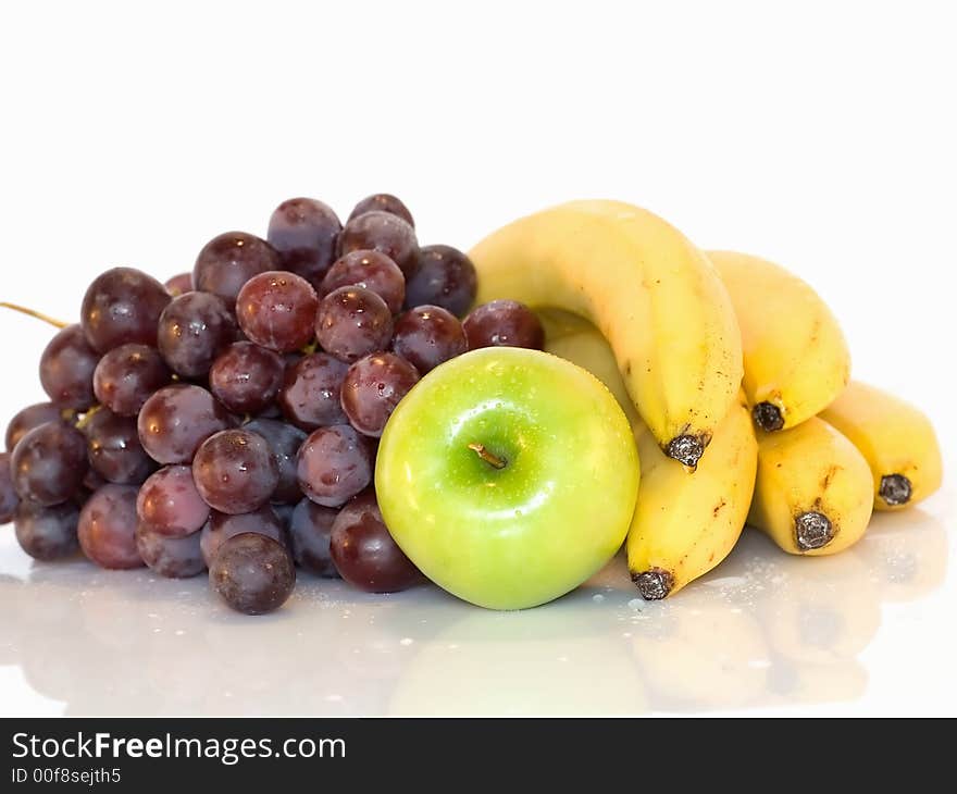 Composition of fresh fruits- three colors