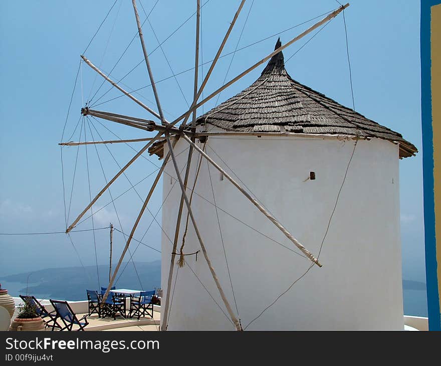 Windmill on the Island of Santorini in Greece