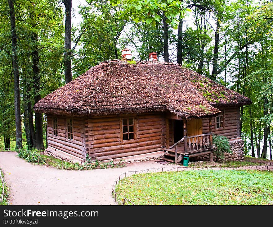 The traditional Russian lag house. The traditional Russian lag house