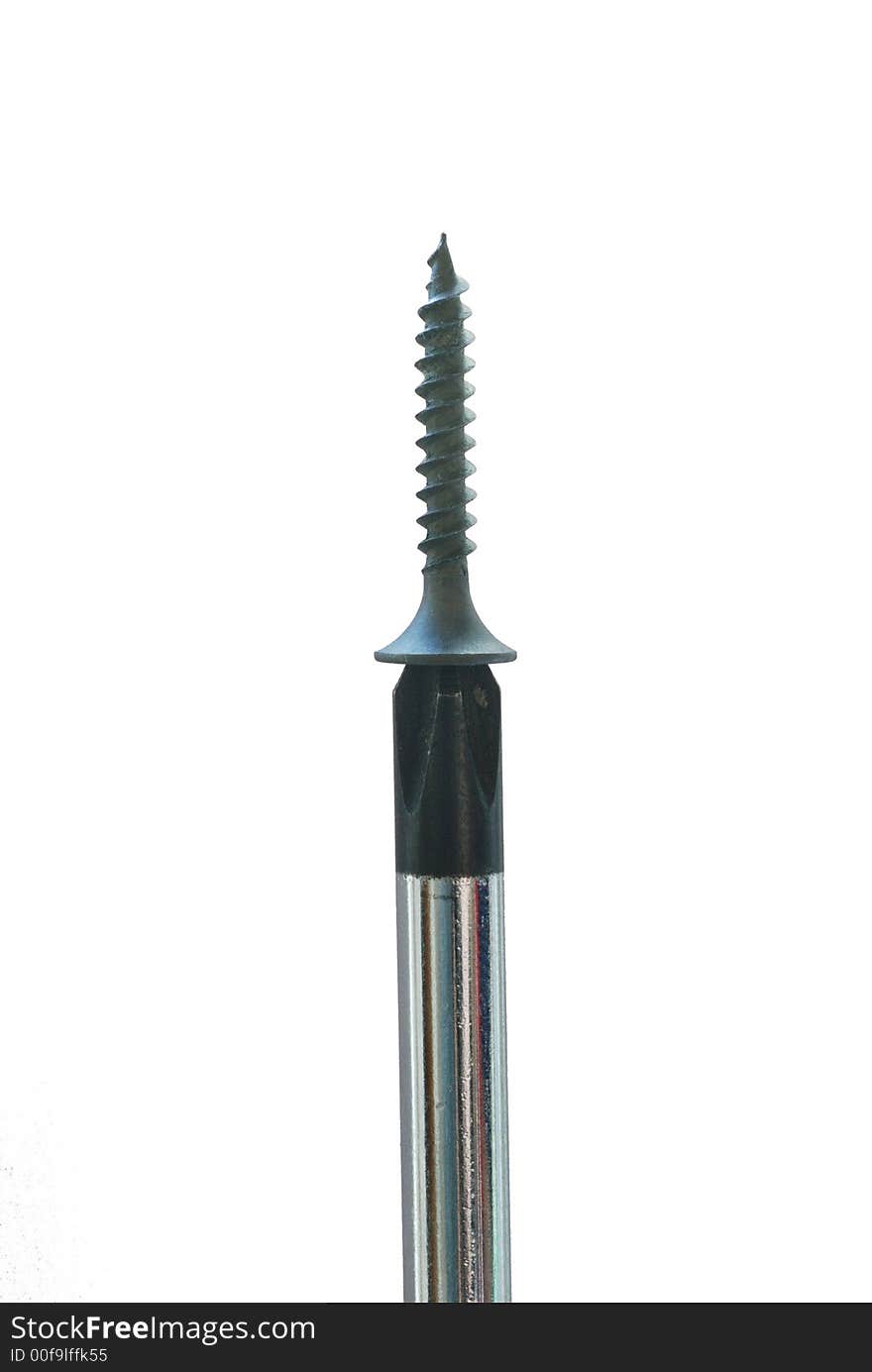 Screwdriver with a screw