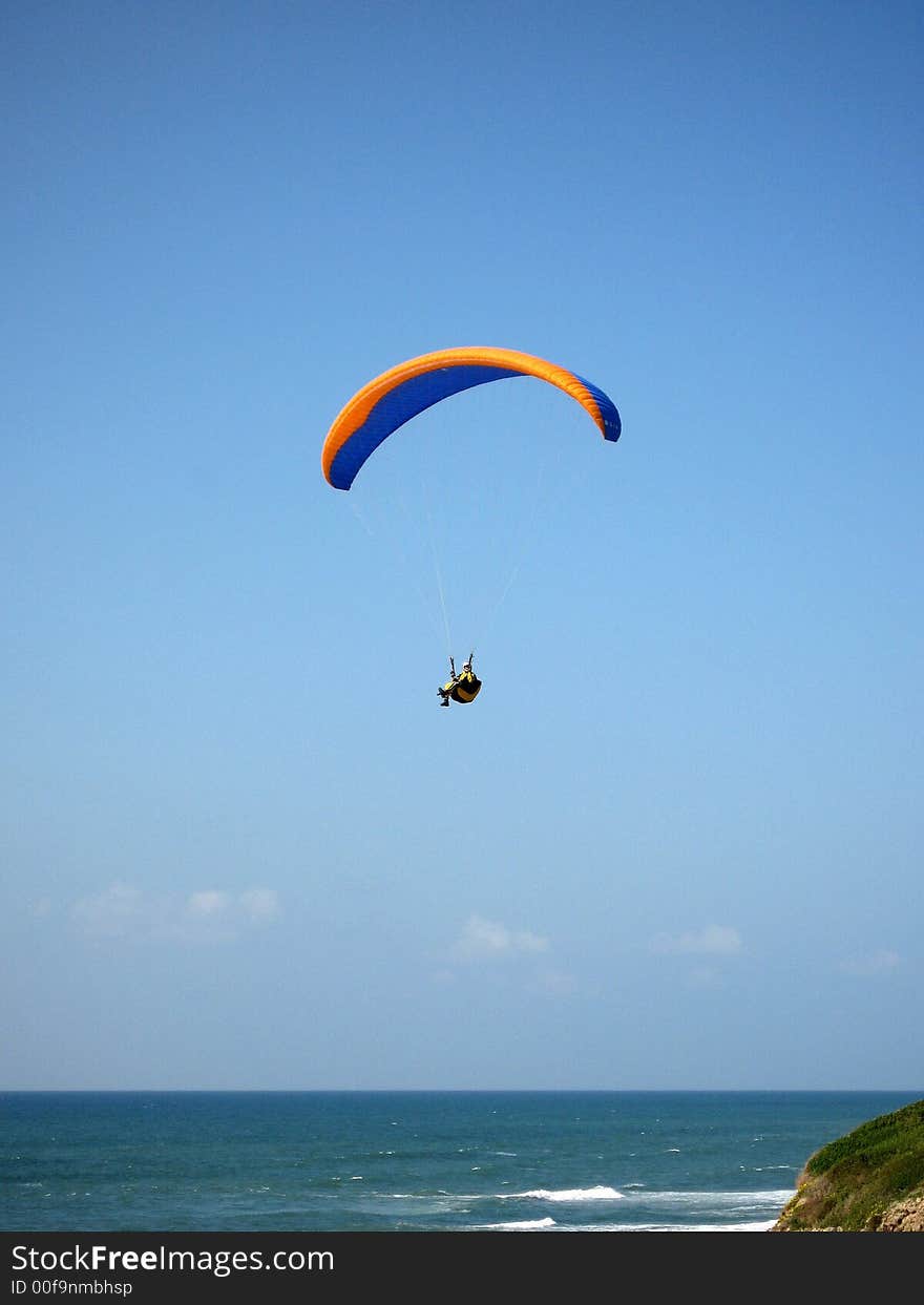 Parachute with man