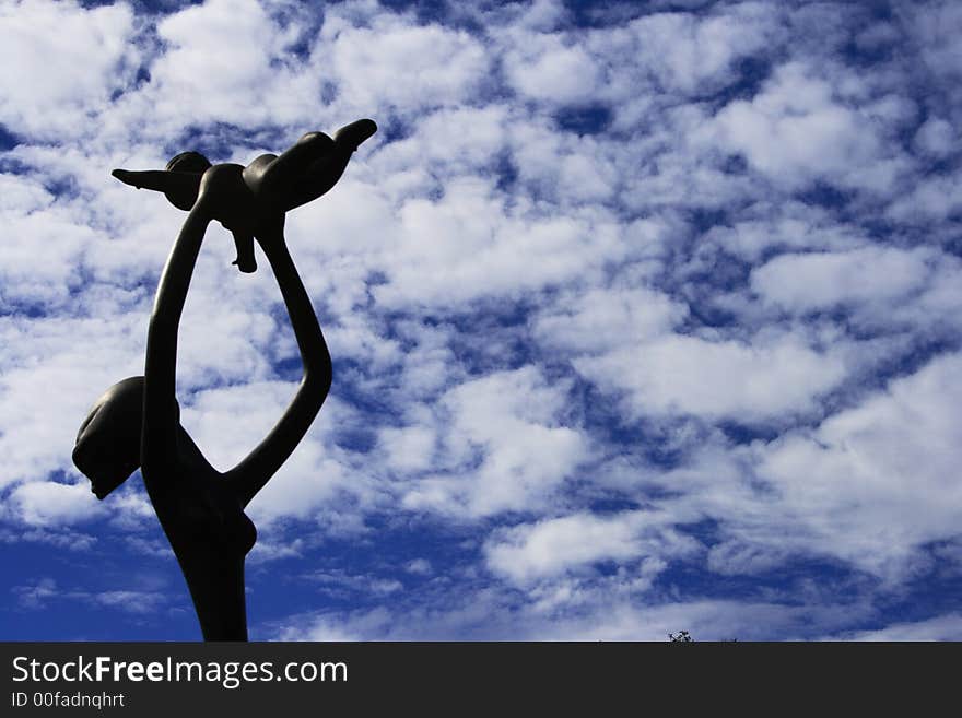 A sculpture in botanical garden in Singapore. A sculpture in botanical garden in Singapore.