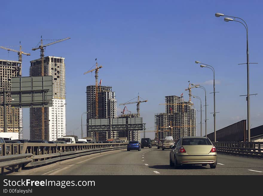 Region construction around town freeway