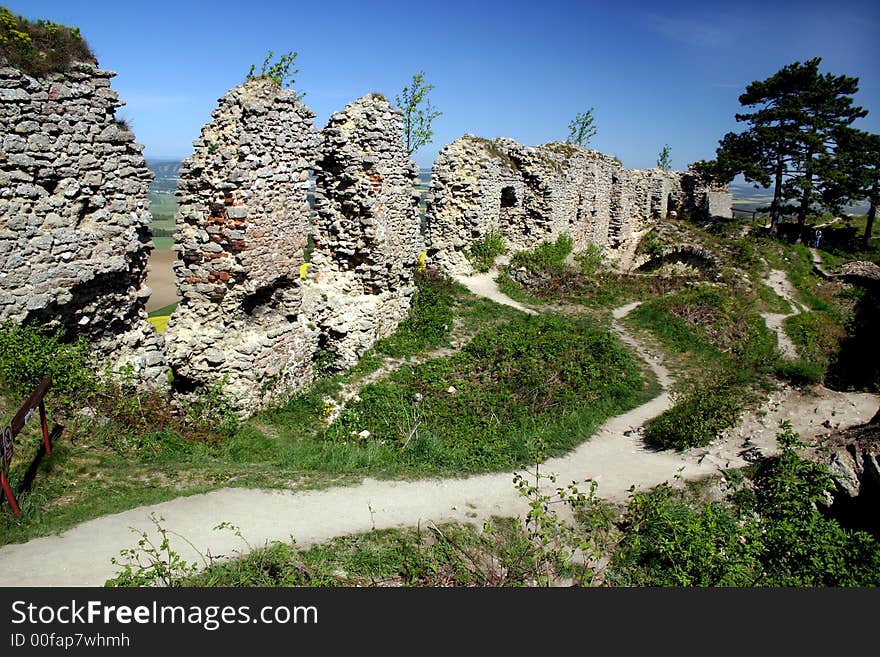 Wiev on the ruin castle Stary Jicin