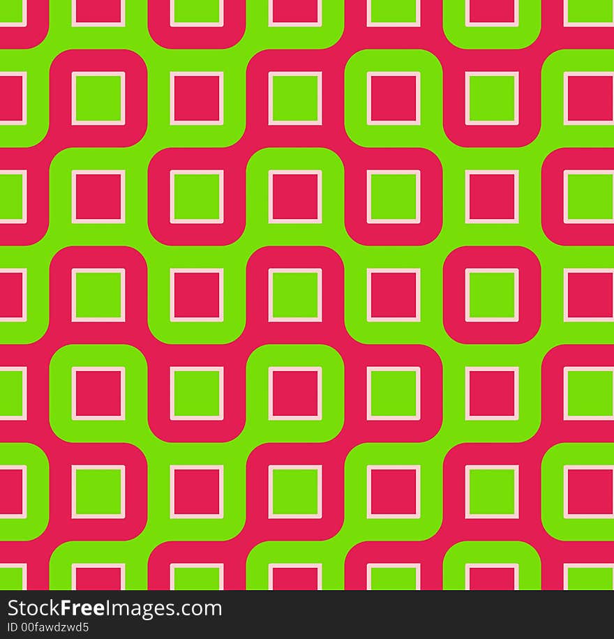 Retro abstract of rounded squares in hot pink and lime green. Retro abstract of rounded squares in hot pink and lime green