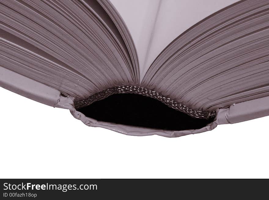 Thick Open Book, Blank Pages On A White Background, Warm Tone