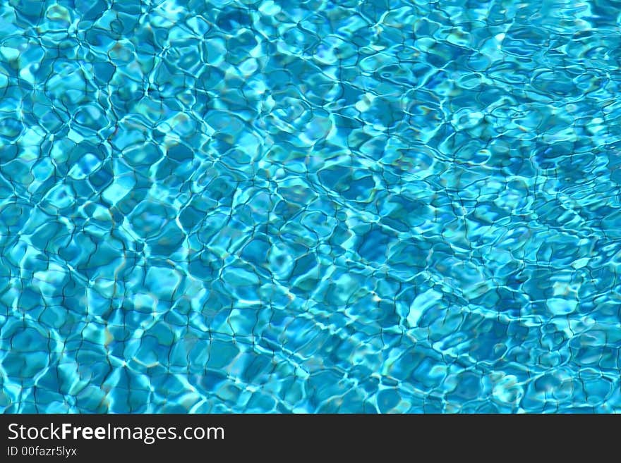 Blue fresh water movement background in swimming pool