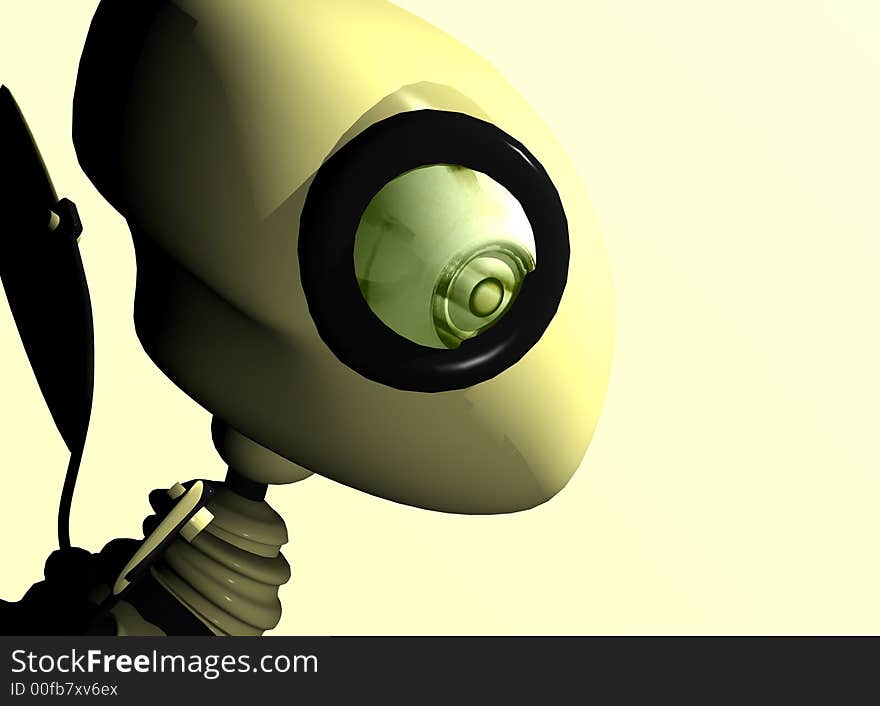 3d render of robot bird