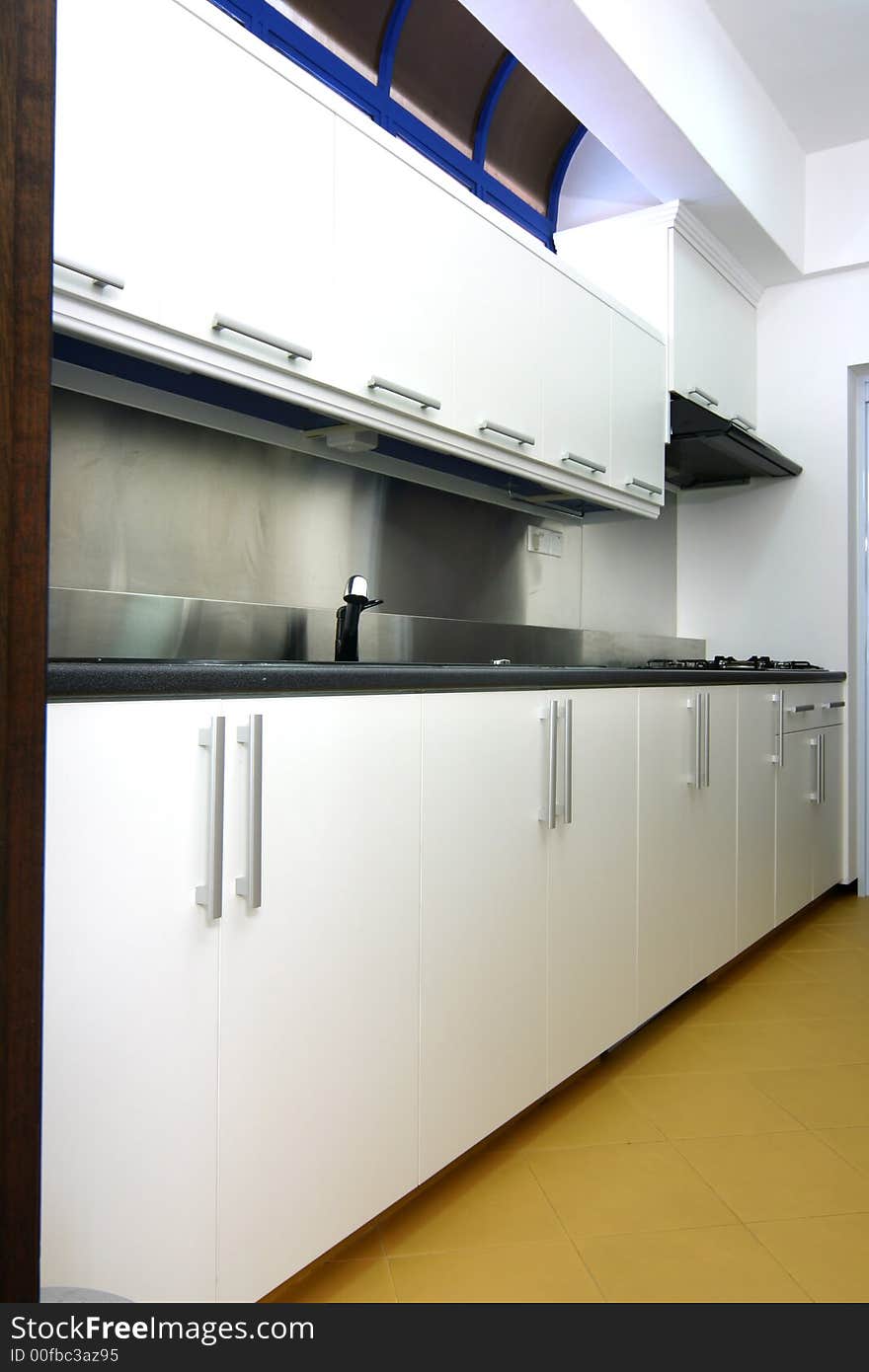 Wet kitchen with white laminates. Wet kitchen with white laminates