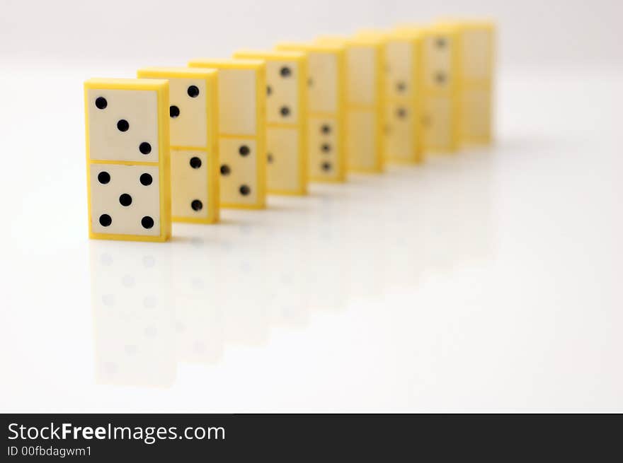 Domino blocks in a row