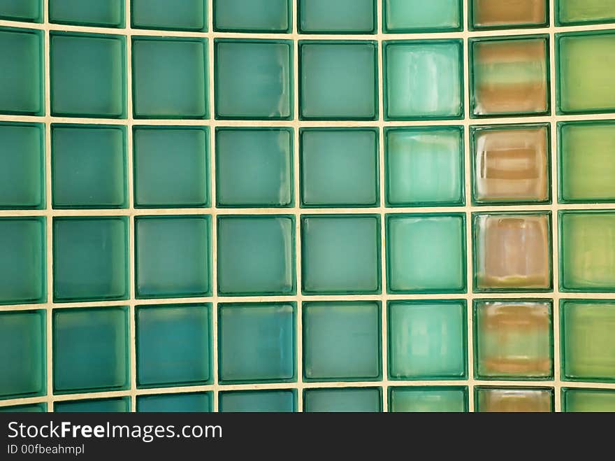 Glass wall bricks of a modern building