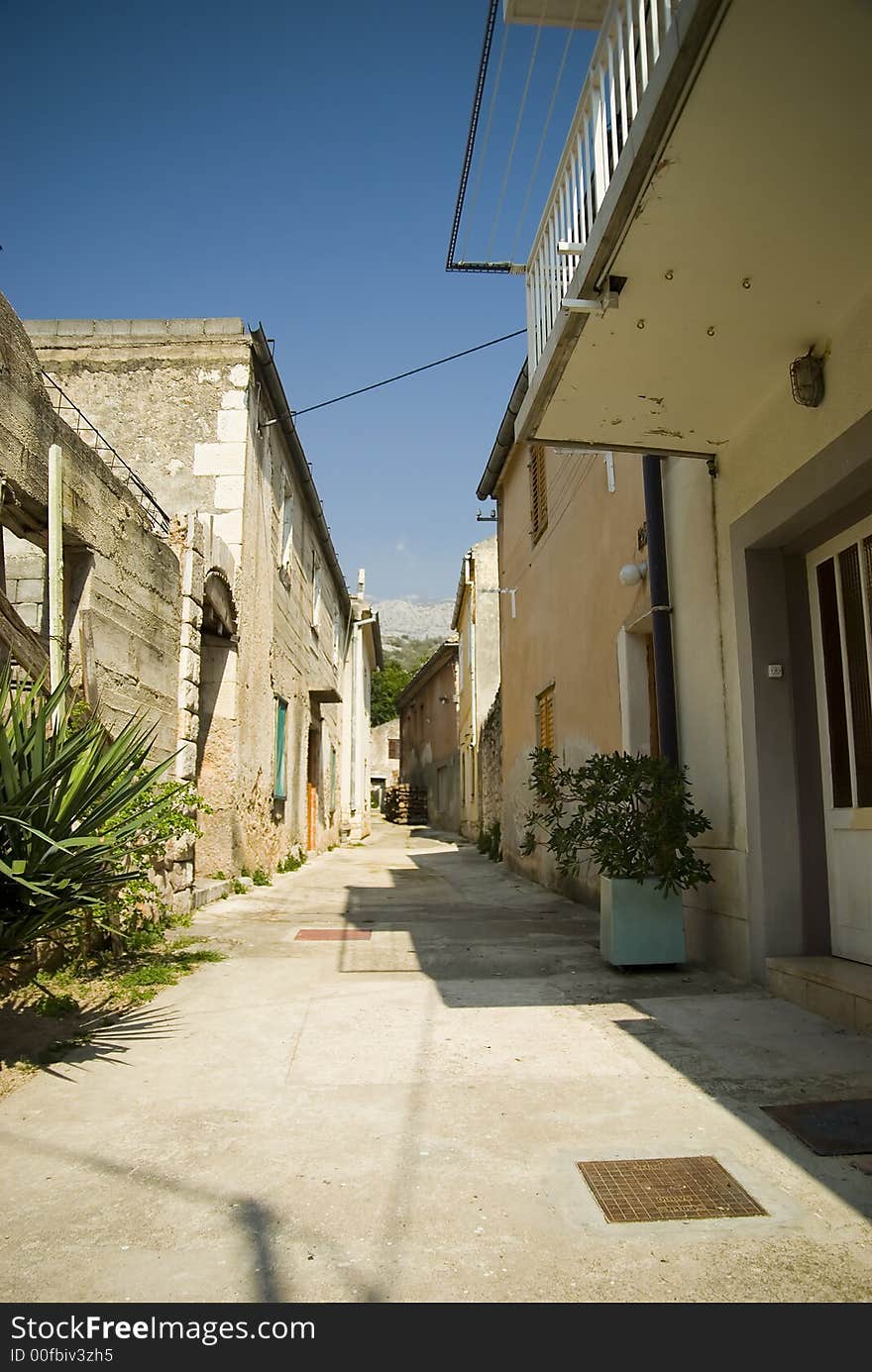 Historical street in Croatia.