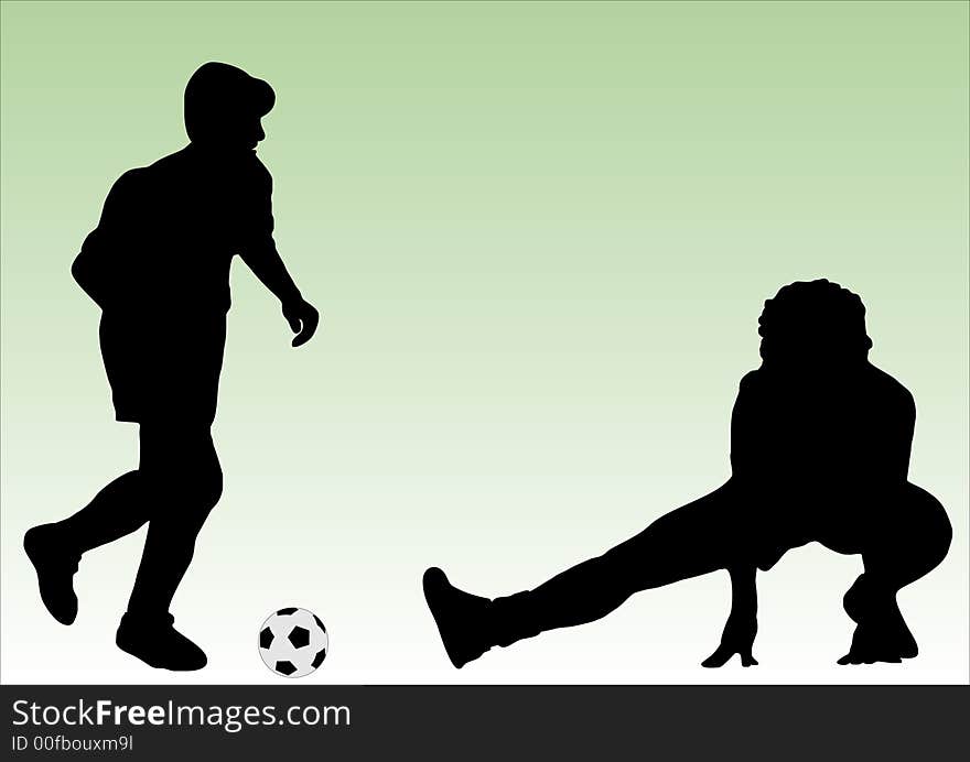 Illustration of two soccer players. Illustration of two soccer players