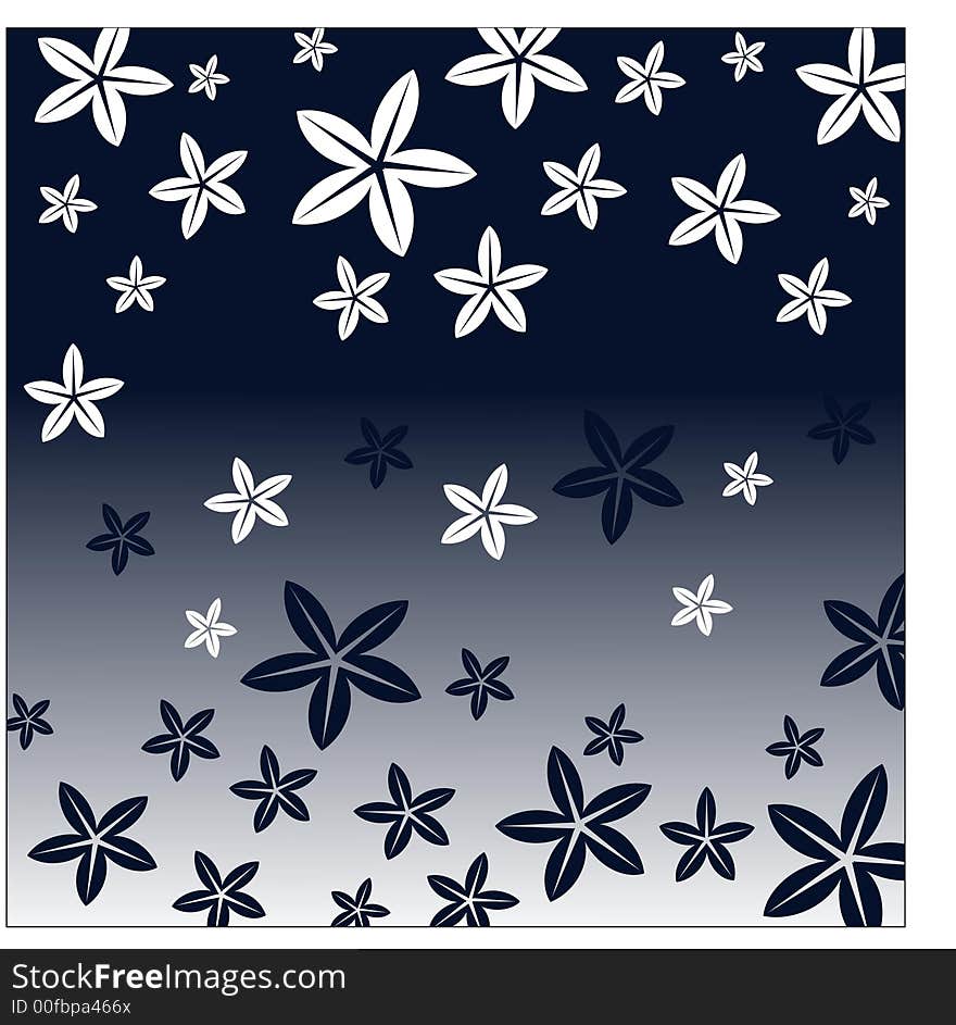 Dark blue and white floral background