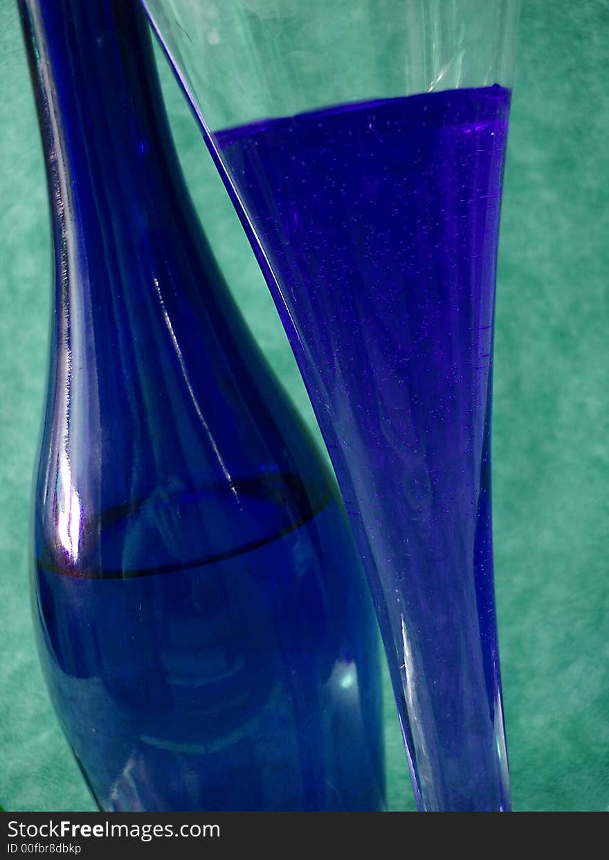 Blue Bottle And Glass