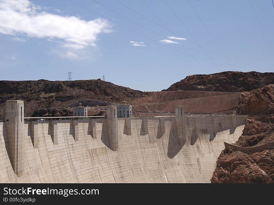 Looking over the hoover dam. Looking over the hoover dam