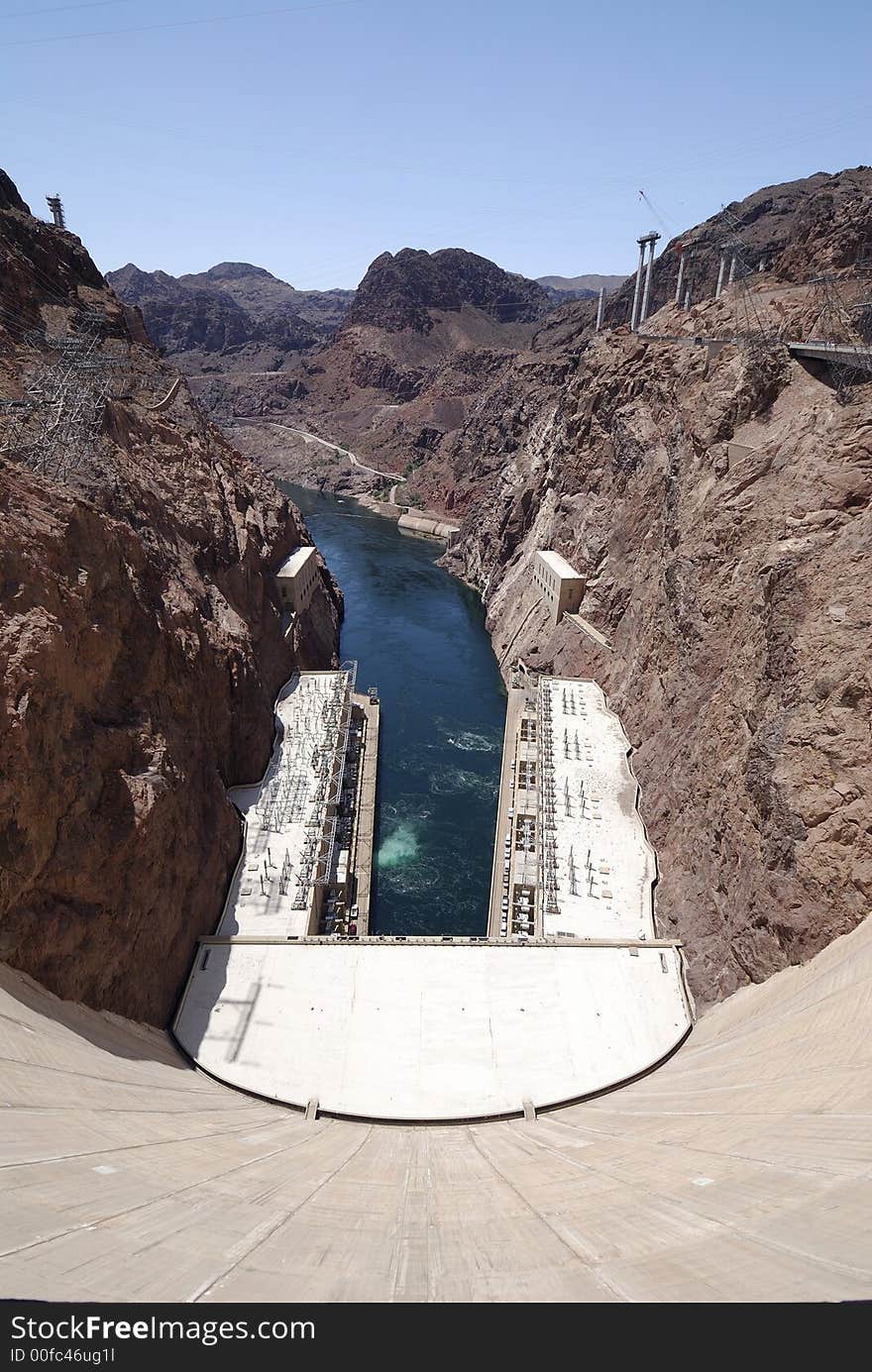 View of the hoover dam. View of the hoover dam