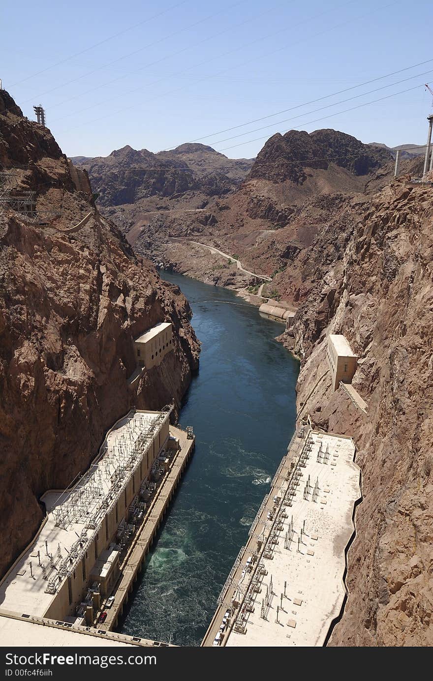 Overflow outlet from the hoover dam. Overflow outlet from the hoover dam