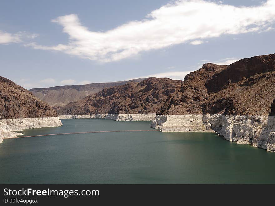 River view from the hoover dam. River view from the hoover dam