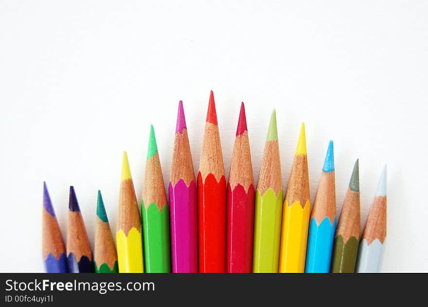 Variety Of Colored Pencils.