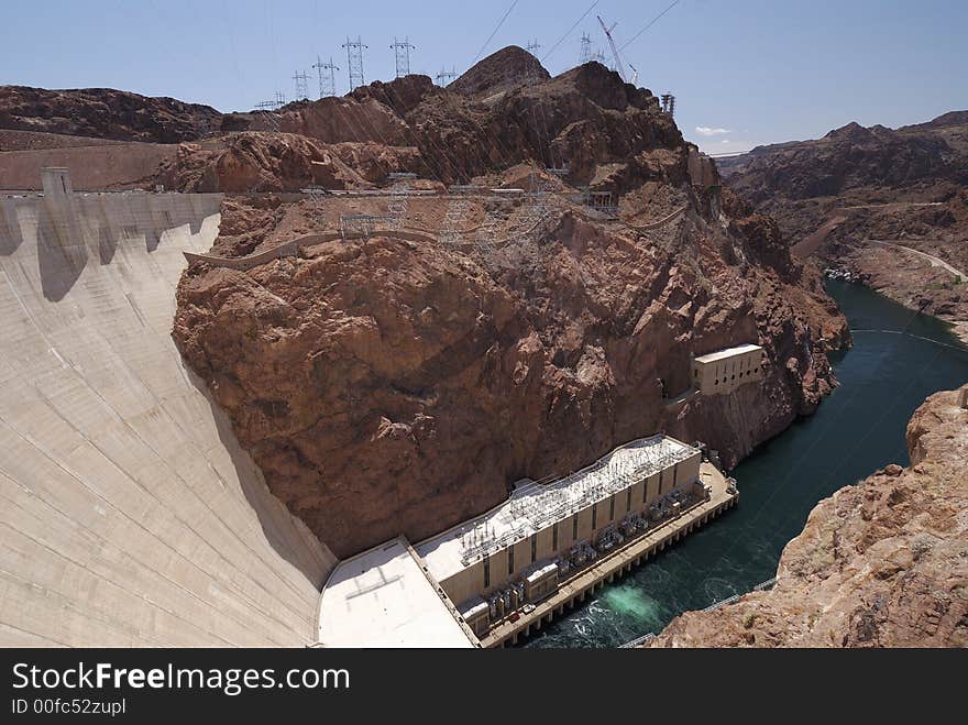 View of the hoover dam. View of the hoover dam