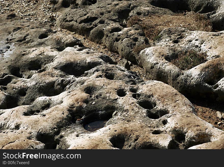 Sea rocks without sea water. Sea rocks without sea water