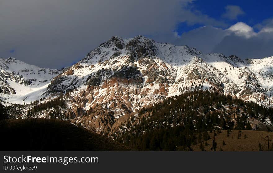 Idaho mountains and spring storm clouds meet. Idaho mountains and spring storm clouds meet