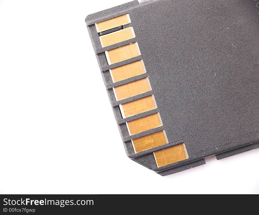 Flash memory card isolated over white background. Flash memory card isolated over white background