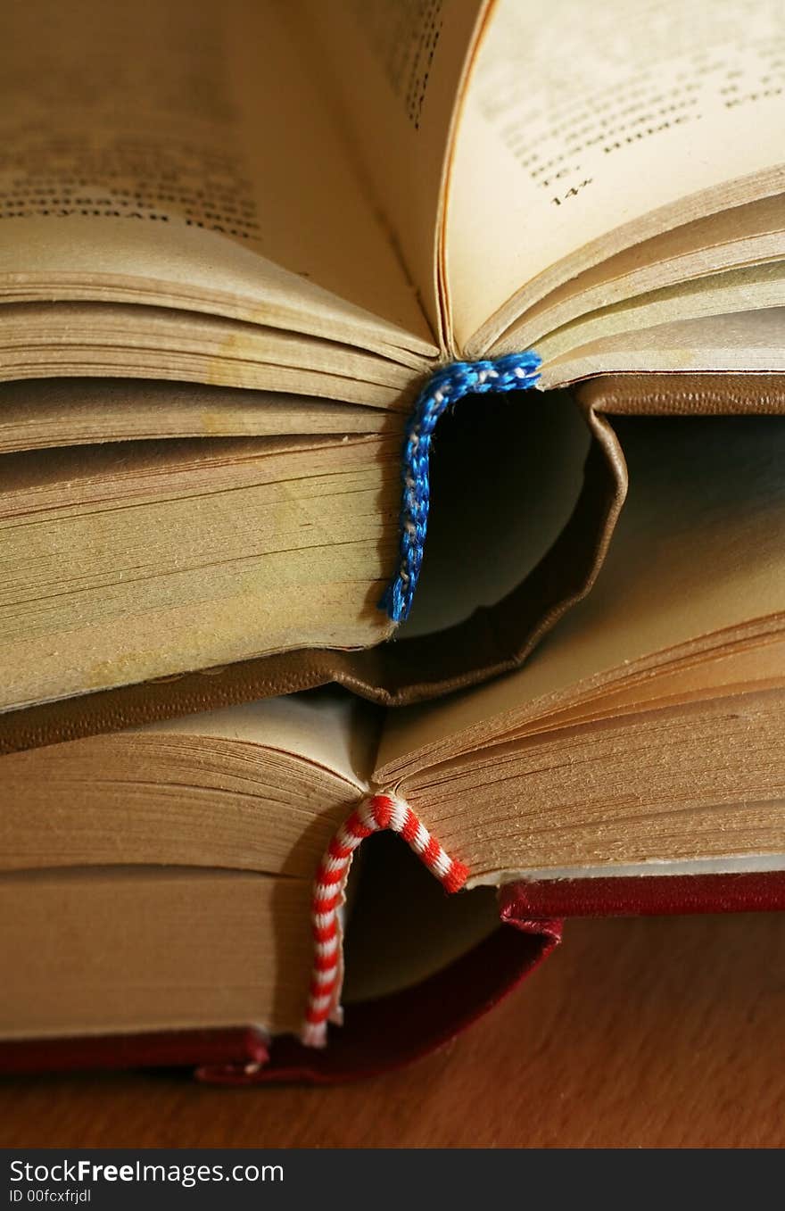 Two old books close up. With use of a macro-ring. Two old books close up. With use of a macro-ring