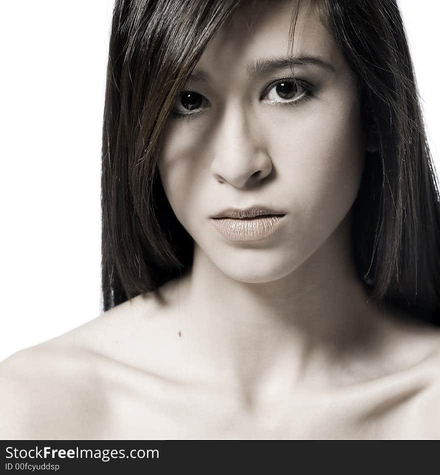 Portrait of a beauty woman model taken in the studio. Portrait of a beauty woman model taken in the studio